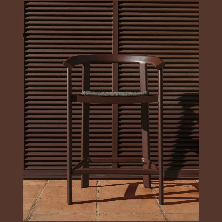 Уличный барный стул Erice из алюминия и веревки коричневого цвета, 75 см