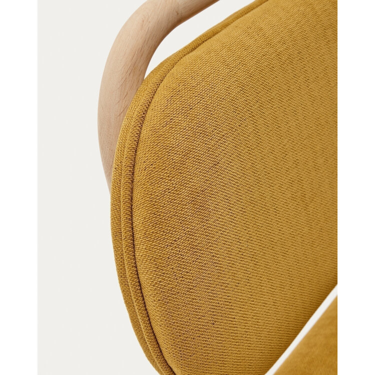 Helda Стул из горчичной синели и массива дуба