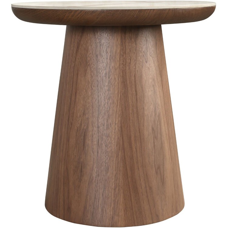 Приставной столик 2159 из керамики в мраморной отделке и ореха