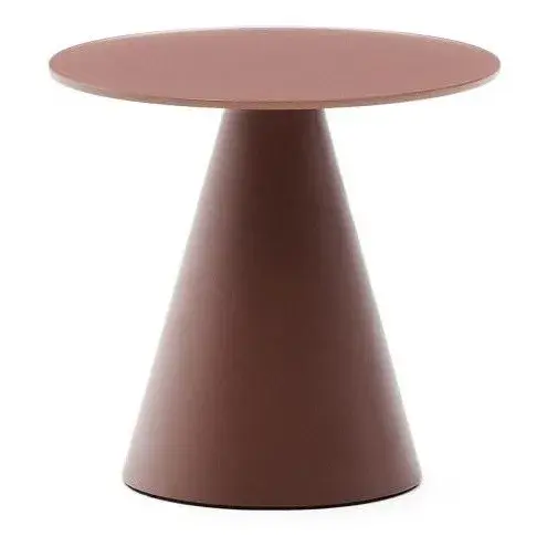 Приставной столик Wilshire из стали с закаленным стеклом с матовой терракотовой отделкой Ø35 см