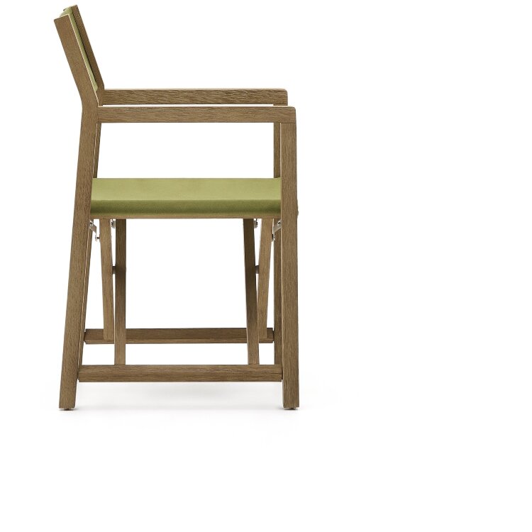 Складной стул Vilara для улицы из акации и текстиля зеленого цвета