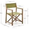 Складной стул Vilara для улицы из акации и текстиля зеленого цвета