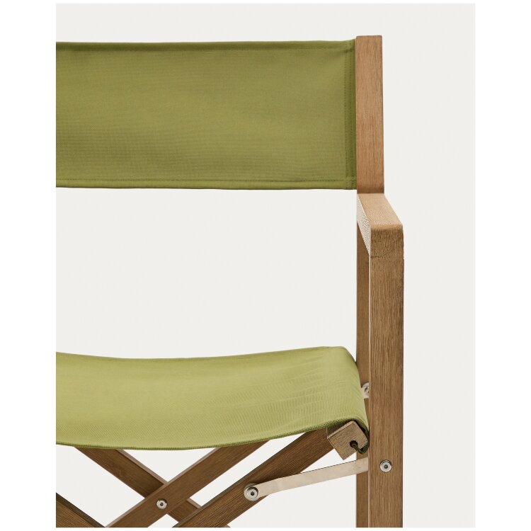 Складной стул Vilara для улицы из акации и текстиля зеленого цвета