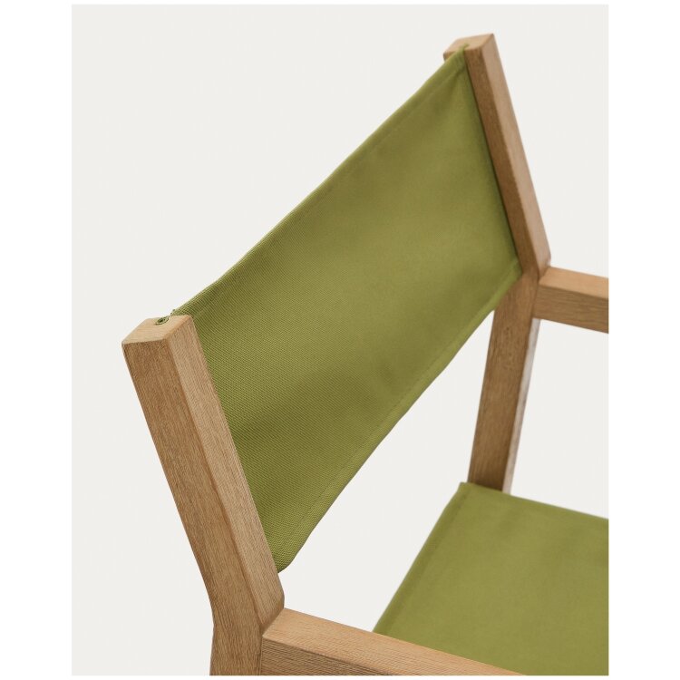 Складной стул Vilara для улицы из акации и текстиля зеленого цвета