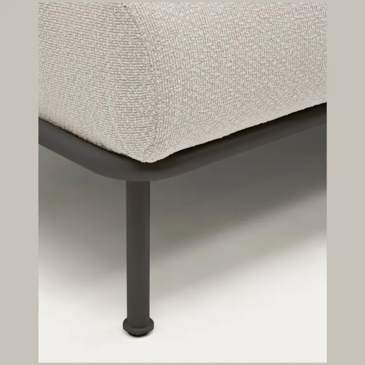 2-местный диван Aurum из шенилла цвета экрю и серого металла 210 см