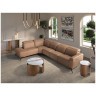 Диван модульный 5-ти местный 6281 с левым шезлонгом из светло-коричневой кожи