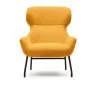 Belina Кресло из горчичной ткани букле и стали с черной отделкой