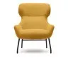 Belina Кресло из горчичной ткани букле и стали с черной отделкой