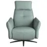 Вращающееся кресло-реклайнер 5174 из бирюзово-зелёной кожи