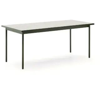 Уличный стол Maurina из зеленой оцинкованной стали с плиткой цвета экрю 182 x 91 см