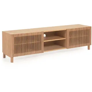 Тумба под ТВ Beyla из массива дуба с двумя дверцами и шпоном дуба 180 x 49 см