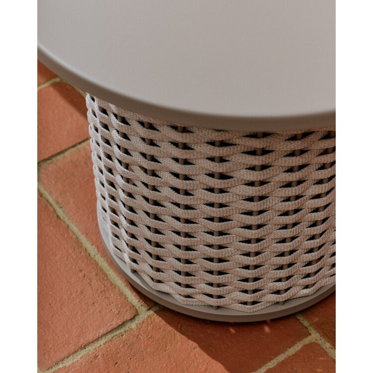 Уличный столик Sedalis из алюминия и серо-коричневого шнура Ø50 см