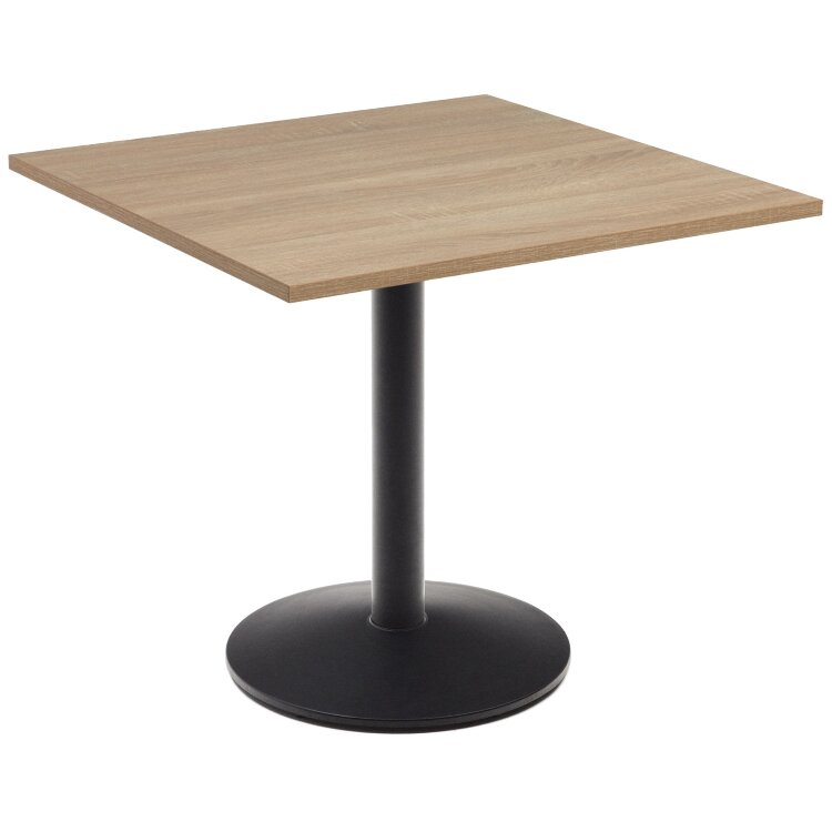 Esilda Стол с меламиновой натуральной отделкой и черной металлической  ножкой