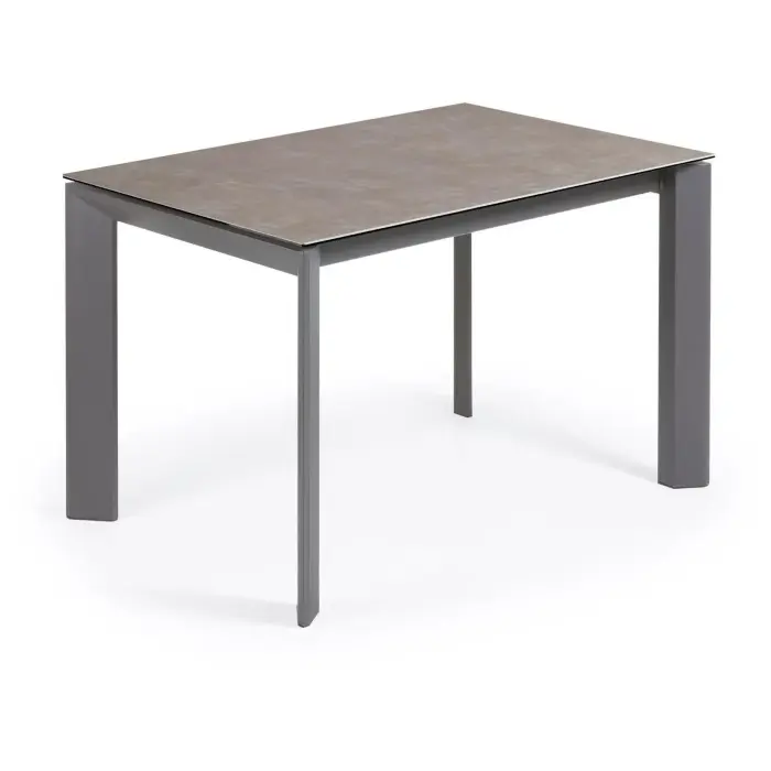 Стол Atta 120 (180) x80 антрацит керамика Vulcano Ash