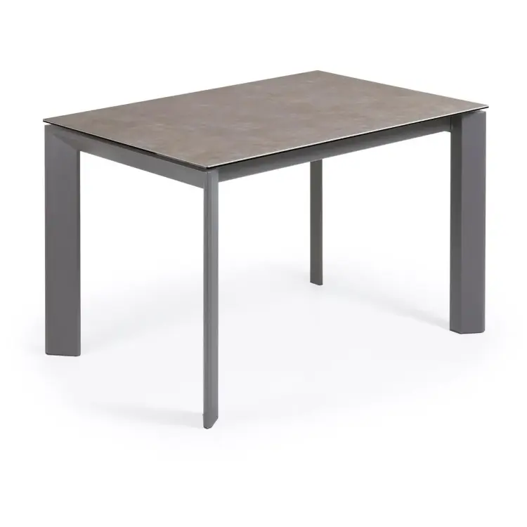 Стол Atta 120 (180) x80 антрацит керамика Vulcano Ash