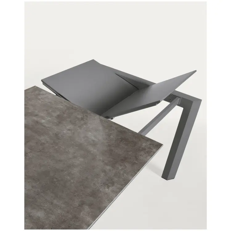 Стол Atta 120 (180) x80 антрацит керамика Vulcano Ash