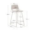 Полубарный стул Zahara бежевого цвета со сталью бежевого цвета