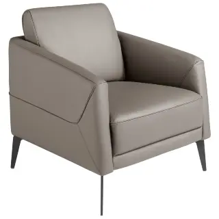 Кресло 5134/KF-A051-M9019 темно-серое кожаное