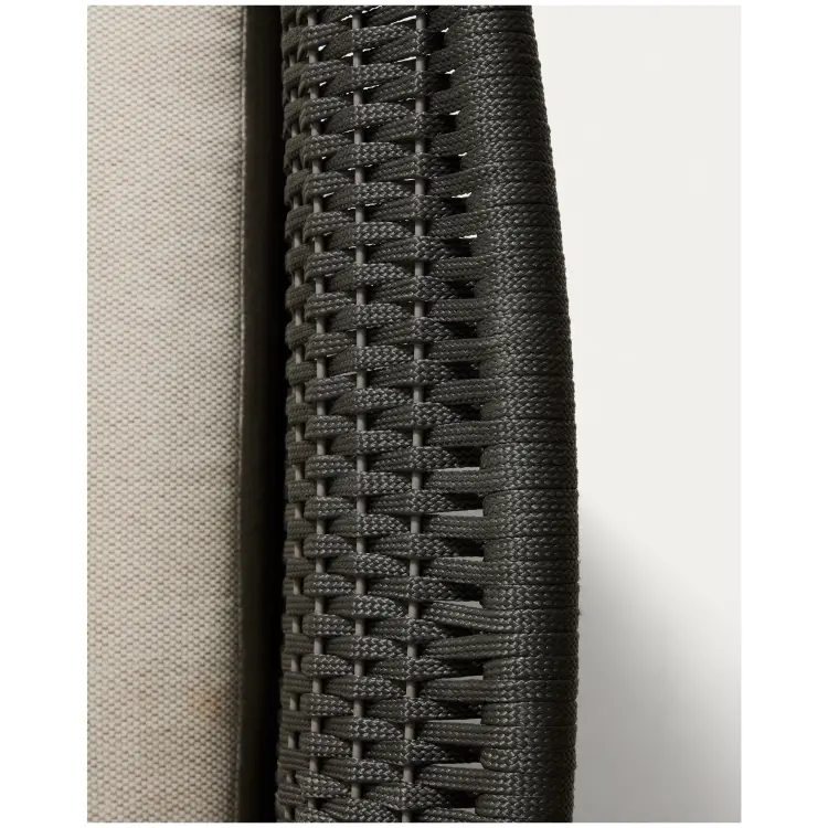 Уличное кресло Alipa из акации и веревки темно-серого цвета