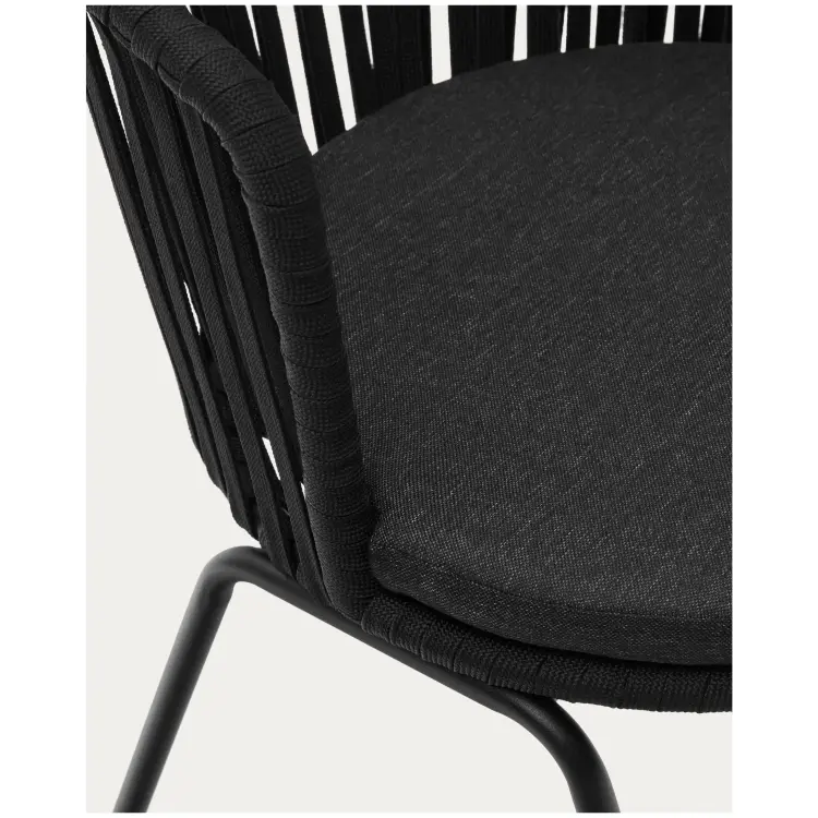 Saconca Садовый стул из шнура и стали с черной окраской
