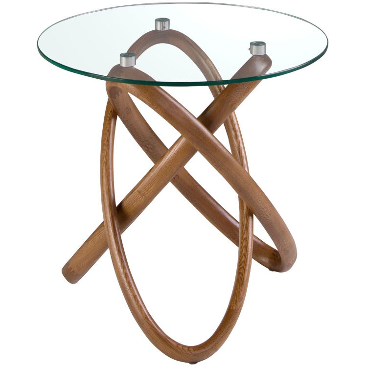 Приставной столик 2126/LT20051 из стекла и ореха