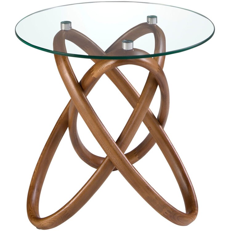 Приставной столик 2126/LT20051 из стекла и ореха
