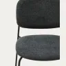 Стул Meli из серого шенилла с серыми металлическими ножками
