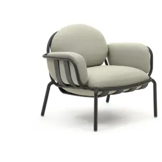 Уличное кресло Joncols с бежевой обивкой и серым алюминием