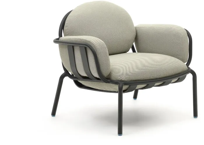 Уличное кресло Joncols с бежевой обивкой и серым алюминием