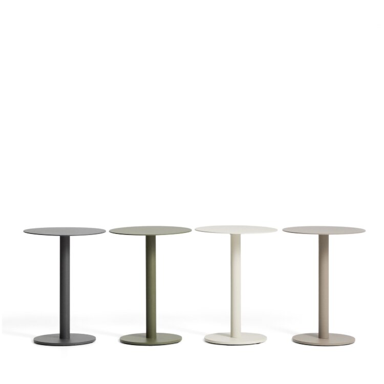 Уличный столик Asinara из алюминия цвета таупе, диаметр 40 см