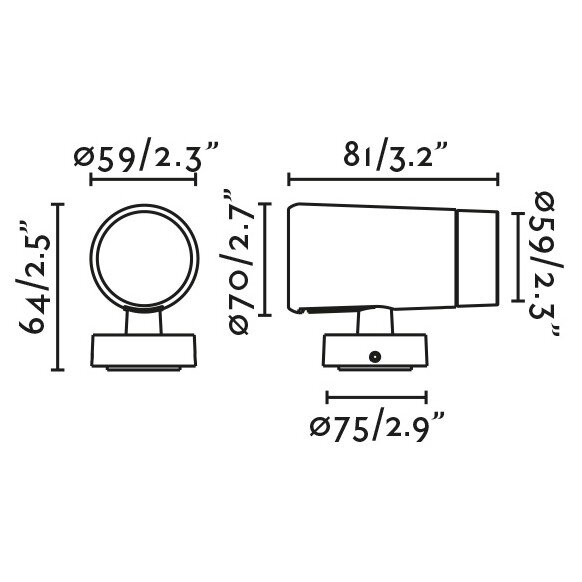 Проектор PUK черный Ш59 LED 12,5W 2700K 50°