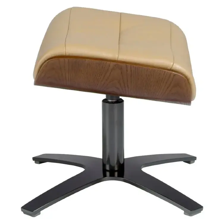 Поворотный пуфик 5088/A928-OT-M5668 обитый кожей песочного цвета