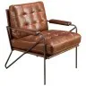 Кресло 5166 из коньячно-коричневой кожи