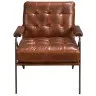 Кресло 5166 из коньячно-коричневой кожи