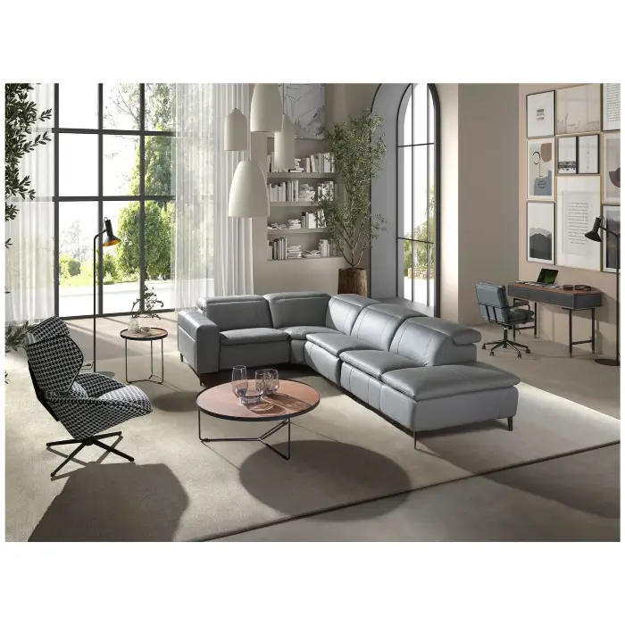 Вращающееся кресло 5142  из ткани черного и белого цвета