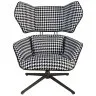 Вращающееся кресло 5142  из ткани черного и белого цвета