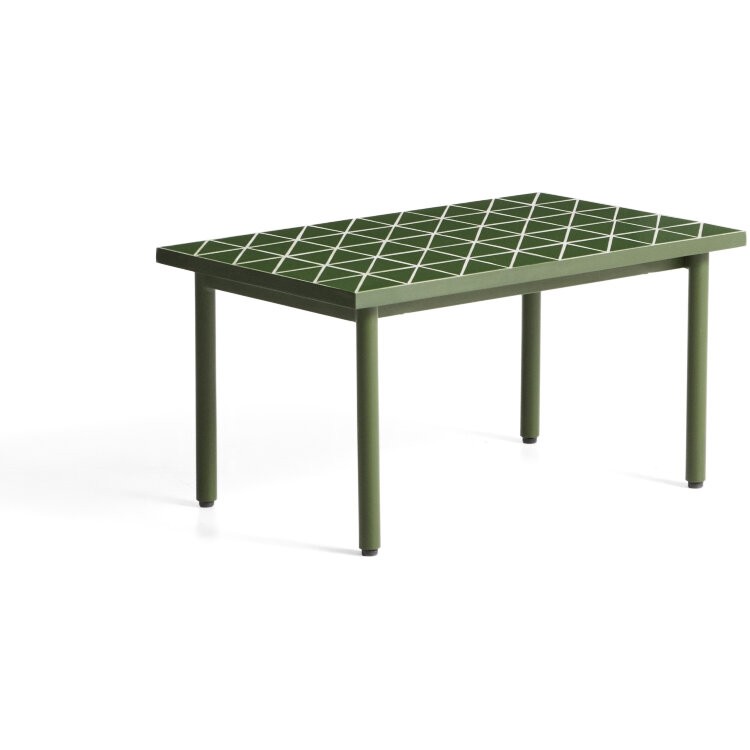 Уличный столик Maurina из зеленой стали с плиткой зеленого цвета 81 x 51 см