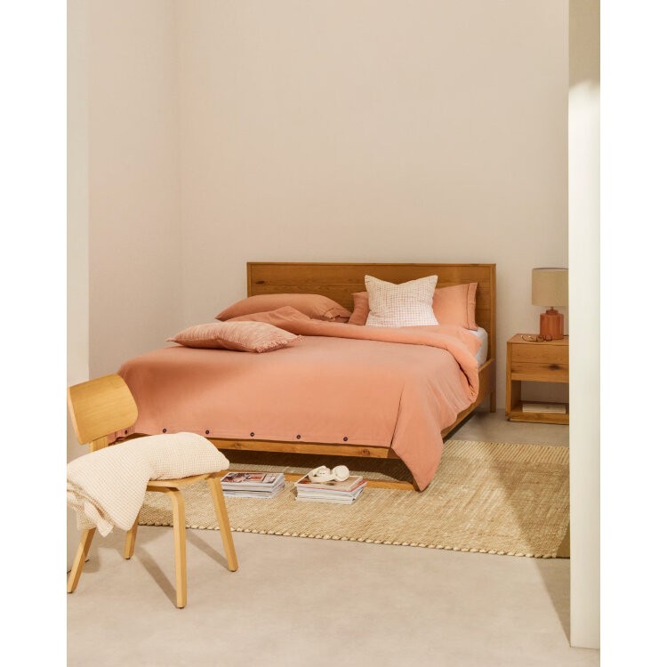 Кровать Alguema из дубового шпона с натуральной отделкой для матраса 180 x 200