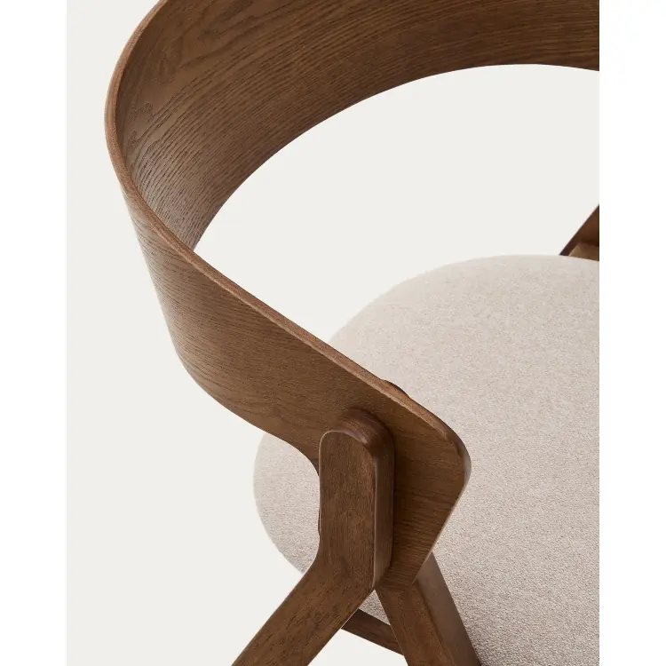 Стул Godia из дерева в цвете венге и бежевого шенилла