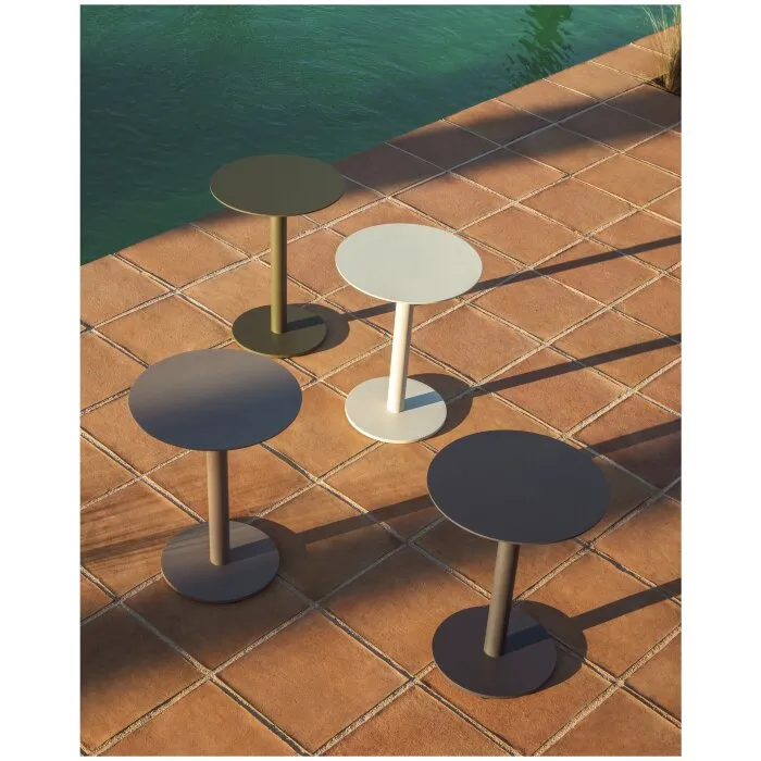 Уличный столик Asinara из графитового алюминия, диаметр 40 см