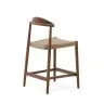 Nina Полубарный стул из массива акации с ореховой отделкой и бежевой веревкой 62 см