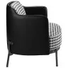 Кресло 5139 из черно-белой ткани и черной экокожи