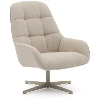 Jaspe Вращающееся кресло бежевого цвета с серой отделкой металла