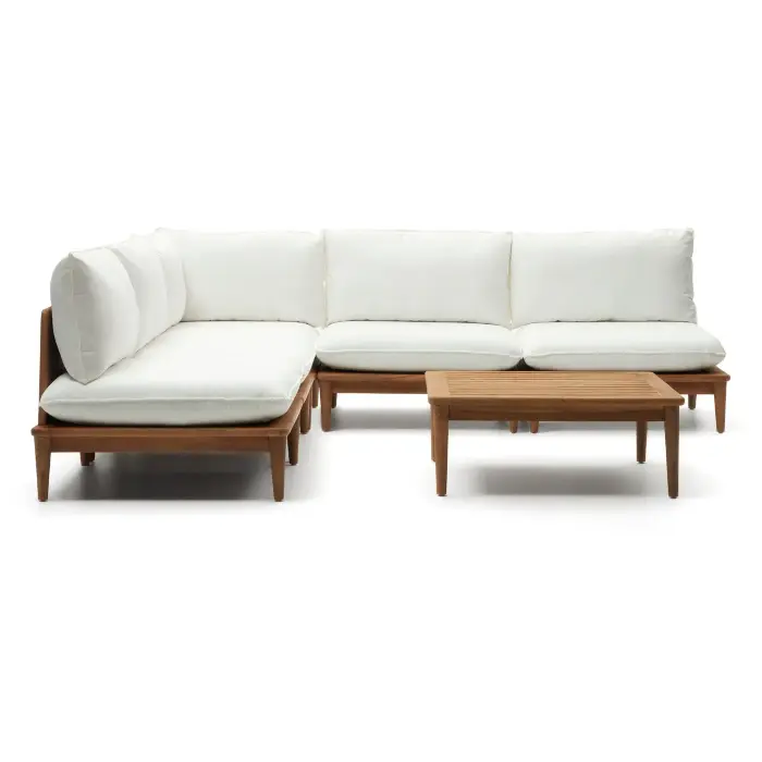 Portitxol Комплект из модульного углового дивана и журнального столика из массива тика