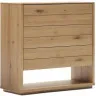 Alguema Комод с 3 ящиками из дубового шпона с натуральной отделкой 100 x 97 см