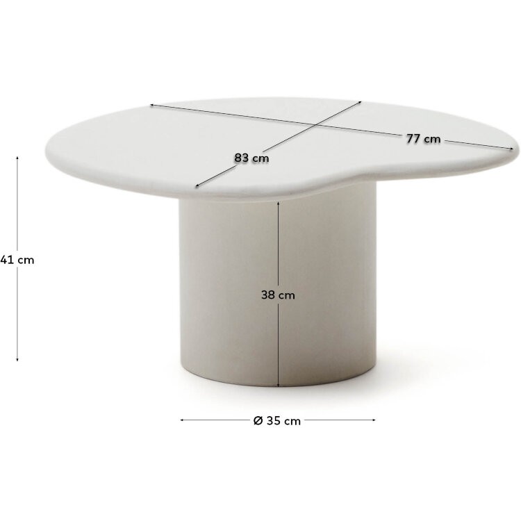 Macarella Журнальный столик из белого цемента 83 x 77 см