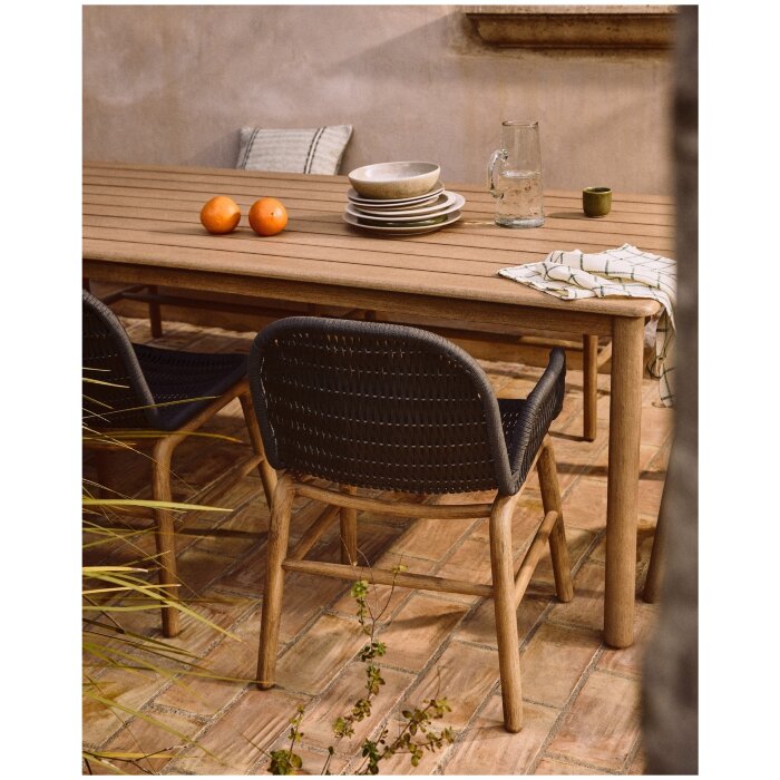 Уличный стул Alipa из массива акации и темно-серой веревки