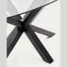 Овальный стол ARYA Argo из стекла, на стальных ножках с черной отделкой 200x100