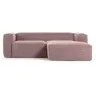 Диван 2х местный Blok правый шезлонг розовый вельвет