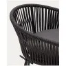 Веревочный полубарный стул Yanet черного цвета 65 см